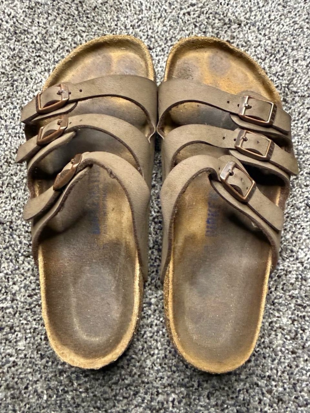 Brown Triple-Buckle Women’s Comfort Sandals